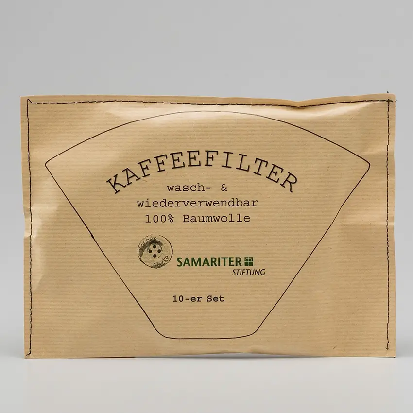 Upcycling Kaffeefilter Set 100 Prozent Baumwolle für Büros